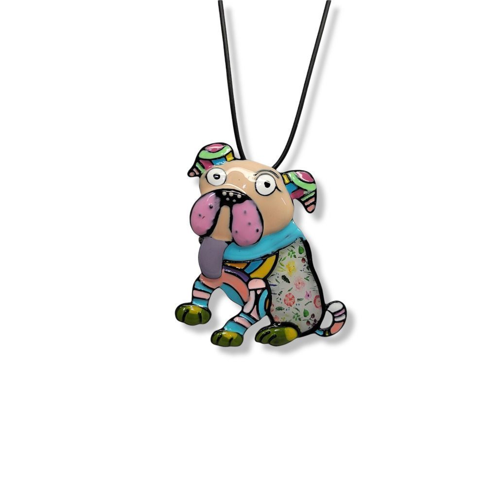 Cartoon Enamel Hodgepodge, Mutt, Dog, French Bull Dog, Dog Brooch Pin Pendant